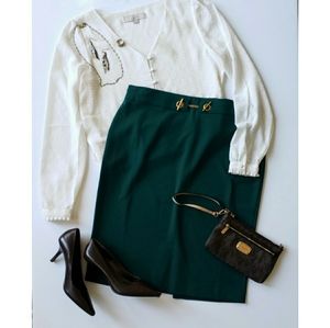 New York Clothing Co. Emerald Grn stretchy pencil